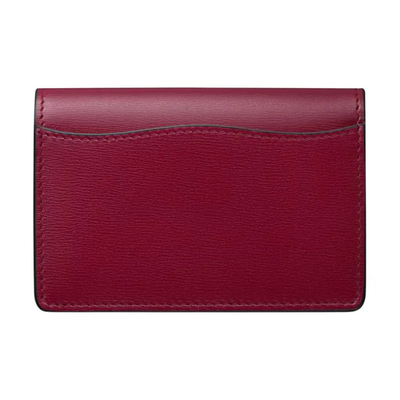 CARTIER PANTHÈRE Calfskin Card Holder Women's Cherry Red-1