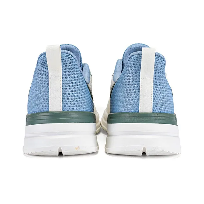 Erke Cushioned Slip Resistant Breathable Low Top Running Shoes Men's White Blue-3