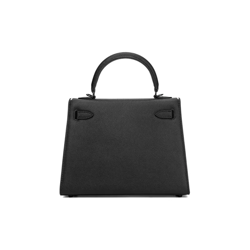 HXXXXS Cow Leather Shoulder Bag, Crossbody Bag, Handbag Medium Size Women's Black-4