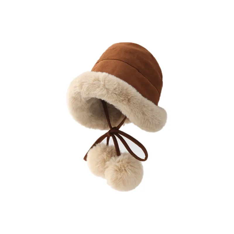 EEEENO Suede Bucket Hats Women's-2