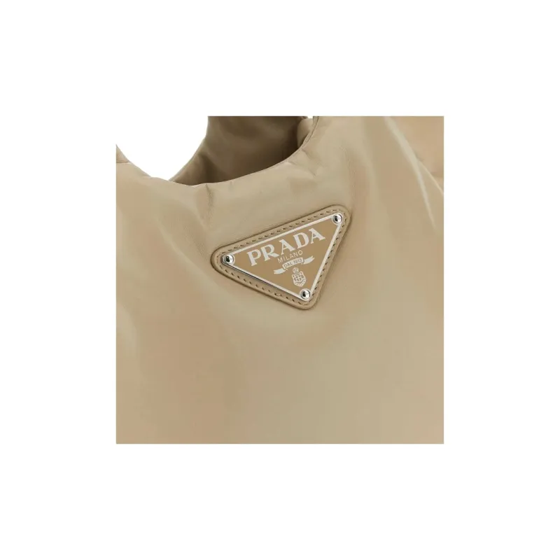 PRADA Lambskin Handbag Women's Light Brown-3