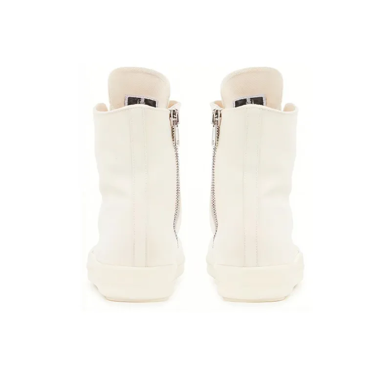 Rick Owens DRKSHDW Canvas Shoes Men High Top White-3
