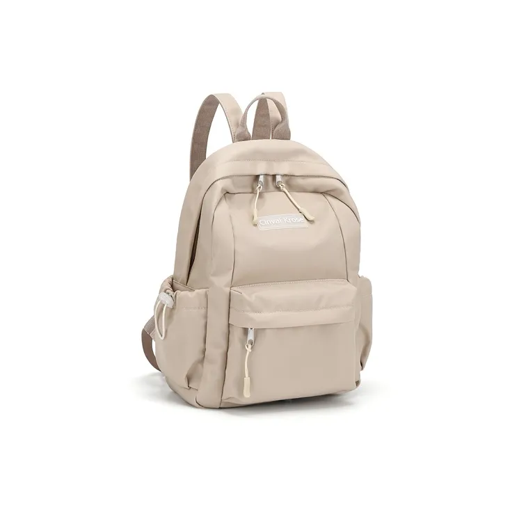 Simvay Clos Fabric Backpack Small Size Women's Ecru/Black-2