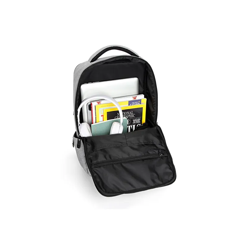 SUISSEWIN Polyester Students Commute Backpack Regular Unisex Dark Gray, Light Gray-3