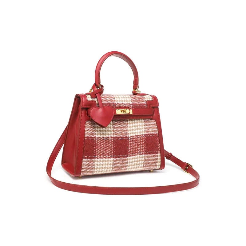 UNITE STAR Artificial Leather Fashionable Versatile Crossbody Handbag Medium Size Women's Red-3