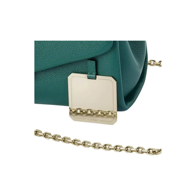 CARTIER Panthère De Cartier Calfskin Shoulder Bag, Crossbody Bag Trumpets Women's Bright Green-5