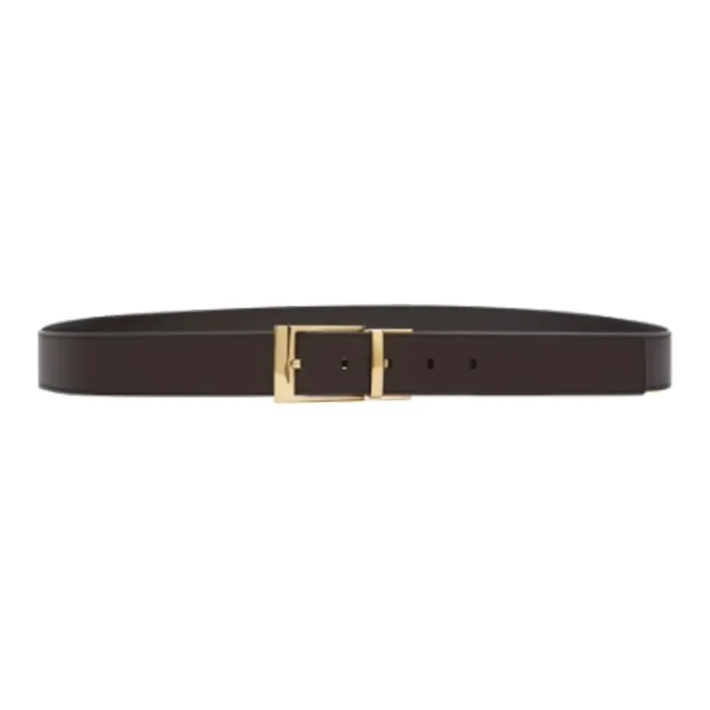 BALLY Two Tone Patchwork Pin Buckle Leather Belts Men's Brown Width  3.5cm-0