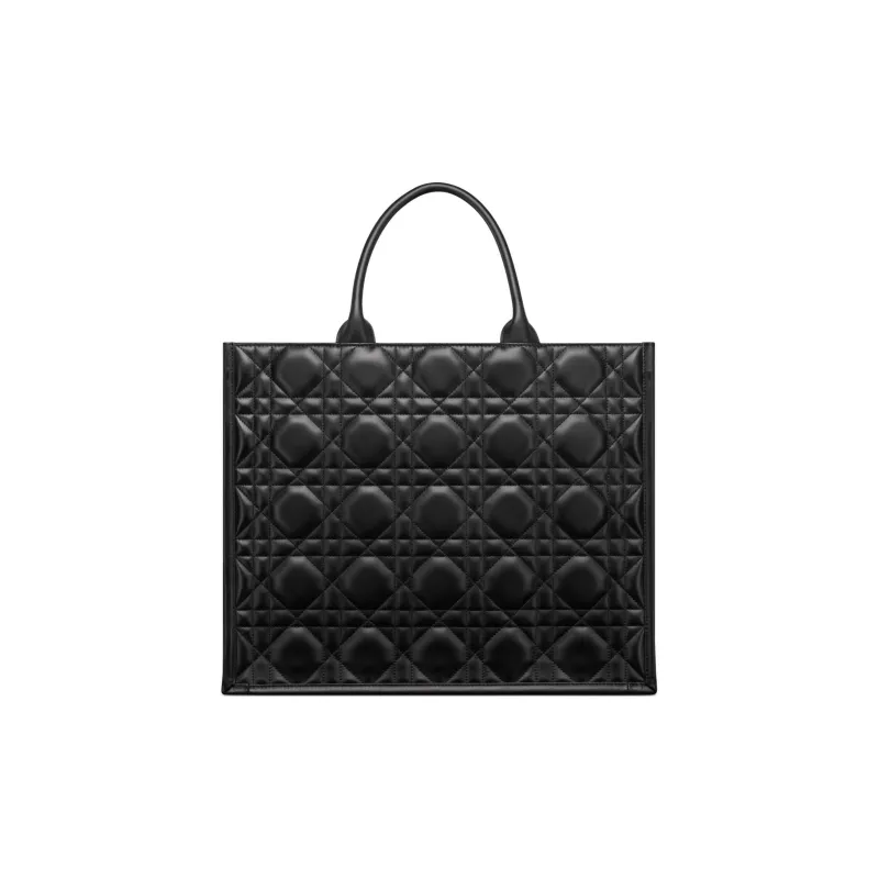 DIOR BookTote Cow Leather Tote Bag Shopping Bag Handbag Large Size Women's Black-3