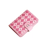 Pink Diamond Pattern Heart 20 Cards+2 Driver's License Slots