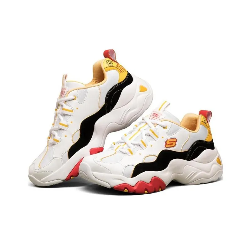 One Punch Man x Skechers D'LITES 3.0 3.0 Low-Top Casual Shoes Men's White Black Yellow-2