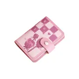 Pink Plaid Rose 20 Card+2 Driver's License Slot