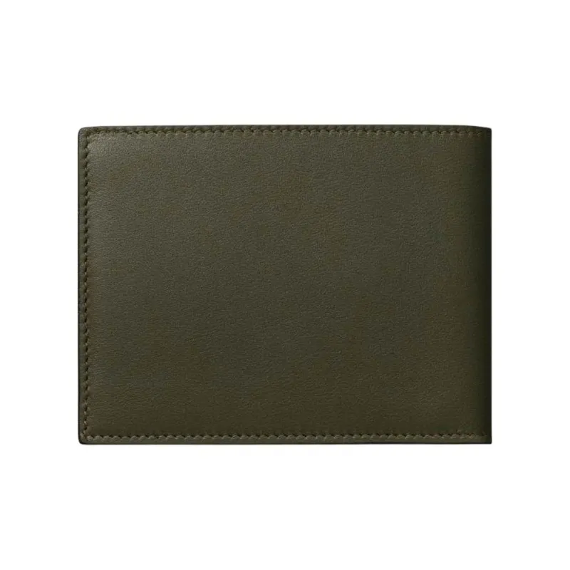 CARTIER Smooth Cow Leather Card Holder Wallet Women's Khaki-1