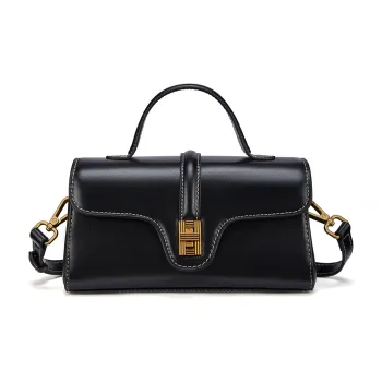 RED DRAGONFLY Cow Leather With Synthetic Leather Portable Crossbody Bag, Shoulder Bag Women's Black