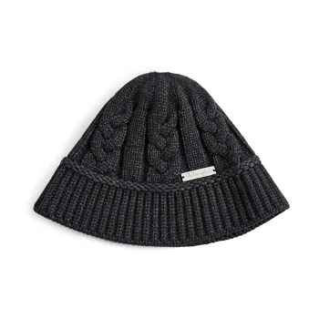 Champion Polyester Material Nylon Viscose Beanies Unisex Beige/Black