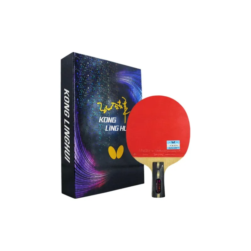 Butterfly Ping Pong Paddles Unisex All Wood With Carbon Fiber Black/Red-3