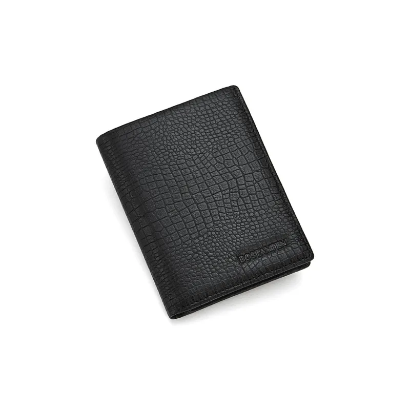 BOSTANTEN Top Grain Cow Leather With Leather Handheld Money Clip, Card Holder, Wallet Regular Men's-3