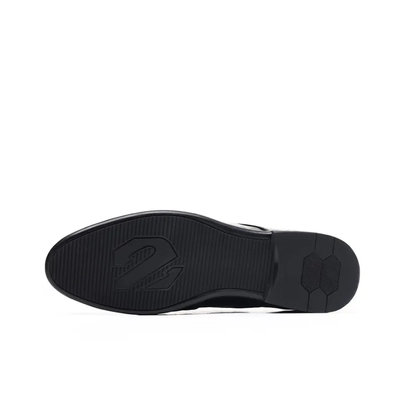 GZZ Dress Shoes Men Low Top Black-4