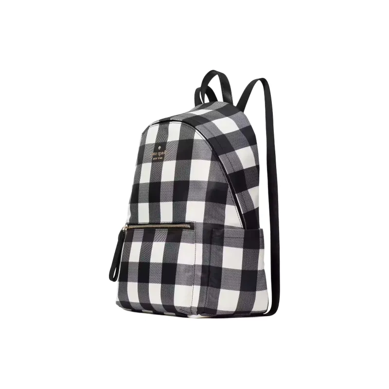Kate Spade Chelsea Recycled Polyester Backpack Large Size Unisex Black & White-1