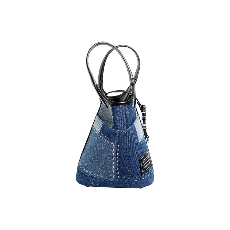 HXXXXS Denim Handbag Medium Size Women's Dark Blue-4