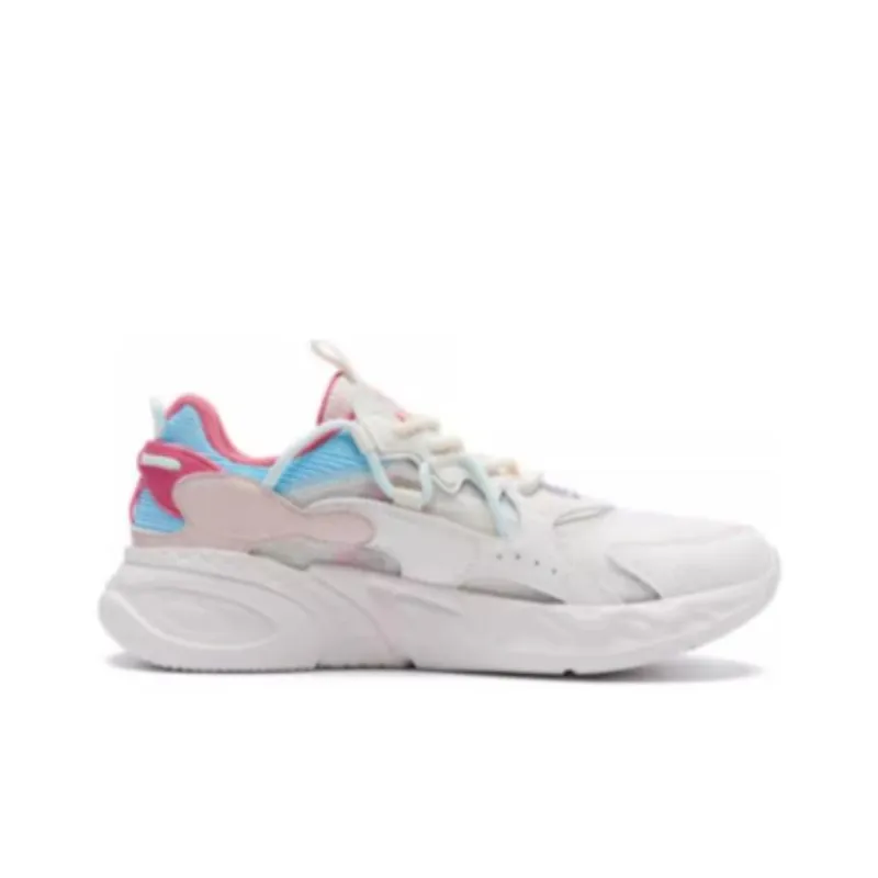 361° Dragon Eyes Running Shoes Women's Low Top Feather White/Light Half Blue-1