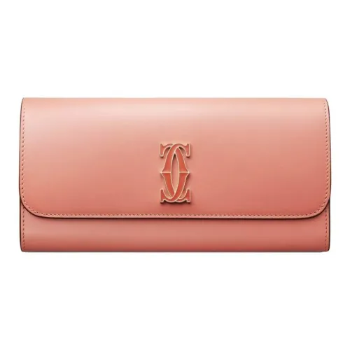 CARTIER C De Cartier Collection Calfskin Wallet Women's Coral Multicolor Coral
