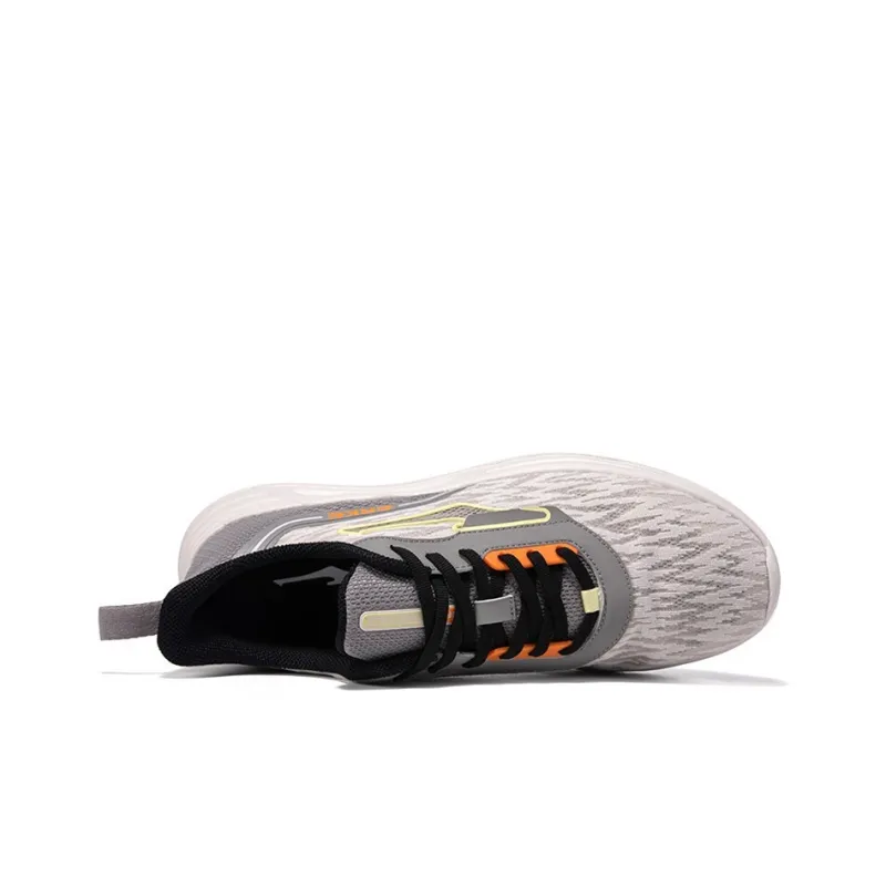 Erke Cushioned Slip Resistant Breathable Low Top Running Shoes Men's Gray-2
