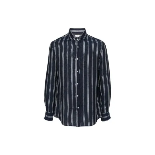 Brunello Cucinelli Shirts Men Blue