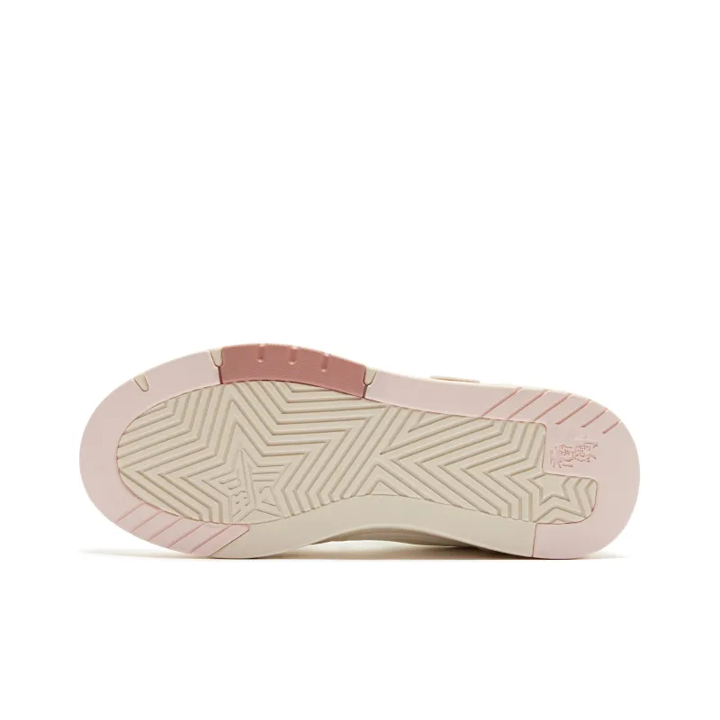 QIAODAN Sea Salt 1.0 Cushioning Wear Resistant Low Top Skateboard Shoes Women's White Pink-4