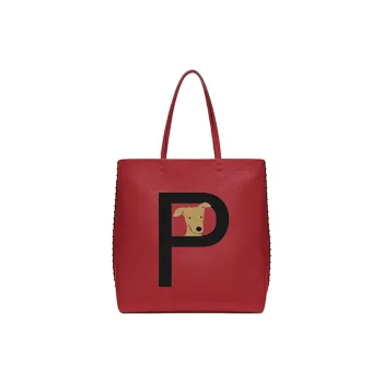 Valentino GARAVANI ROCKSTUD Grained Calfskin Tote Bag Shopping Bag Shoulder Bag Handbag Women's Red & Black