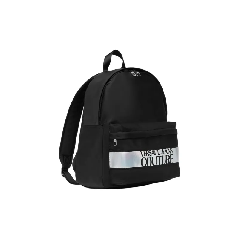 VERSACE JEANS COUTURE Nylon Backpack Men's Black & White-1