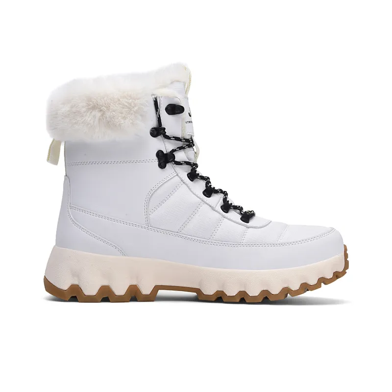 Jeep Warm Wear Resistant Slip Resistant Crew Snow Boots Unisex White-2