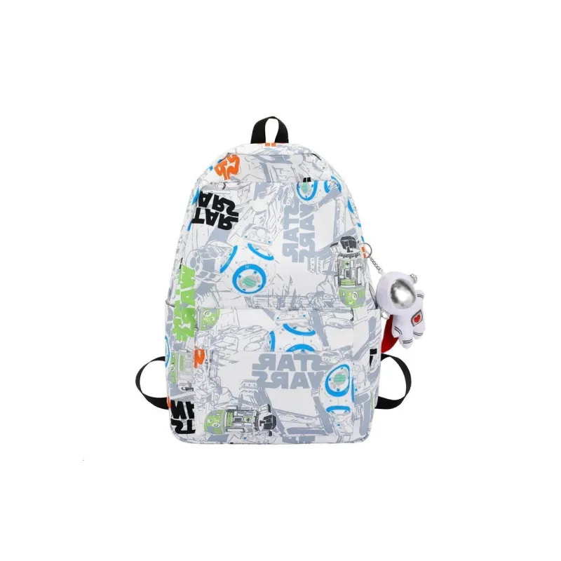 Deli Bear Nylon Backpack Regular Unisex Blue & White/Orange & White/Black-1