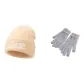 Beige Hats & Caps+Dark Gray Gloves