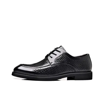 GZZ Dress Shoes Men Low Top Black