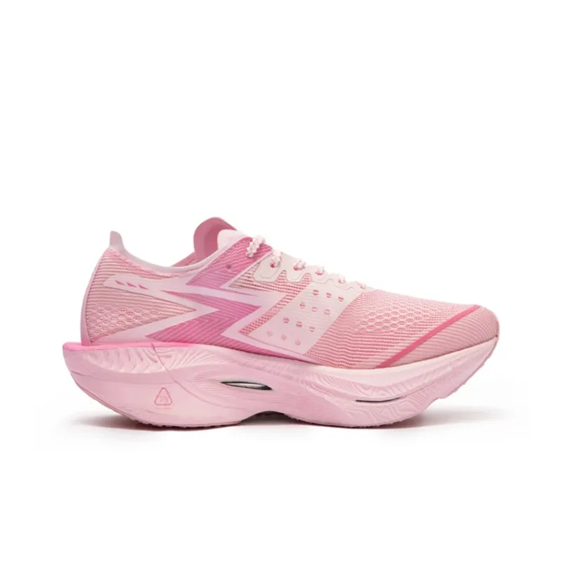 361° Fly Burn 3 Wear-Resistant Lightweight Rebound Low-Top Full-Length Carbon Plate Running Shoes Unisex White Pink-1