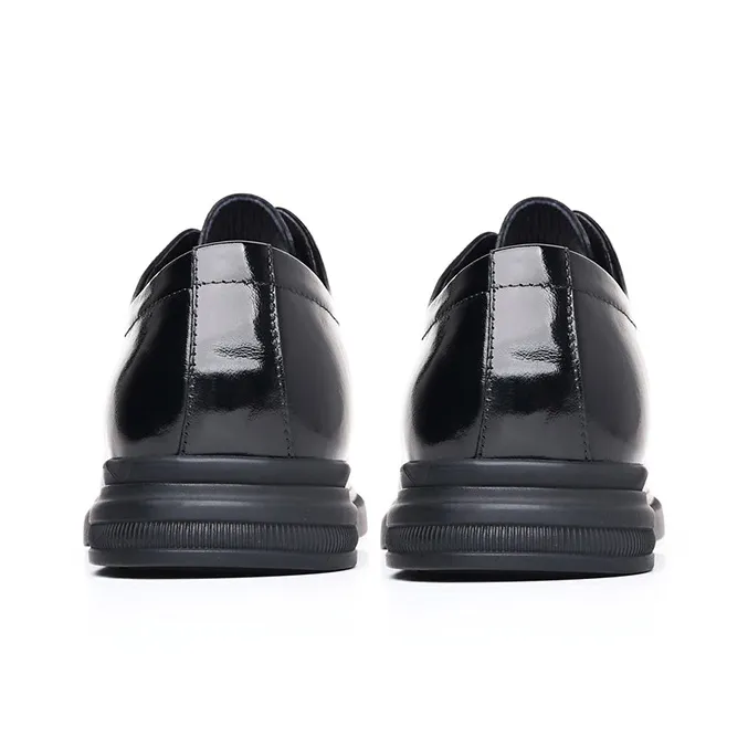 GZZ Dress Shoes Men Low Top Black-3