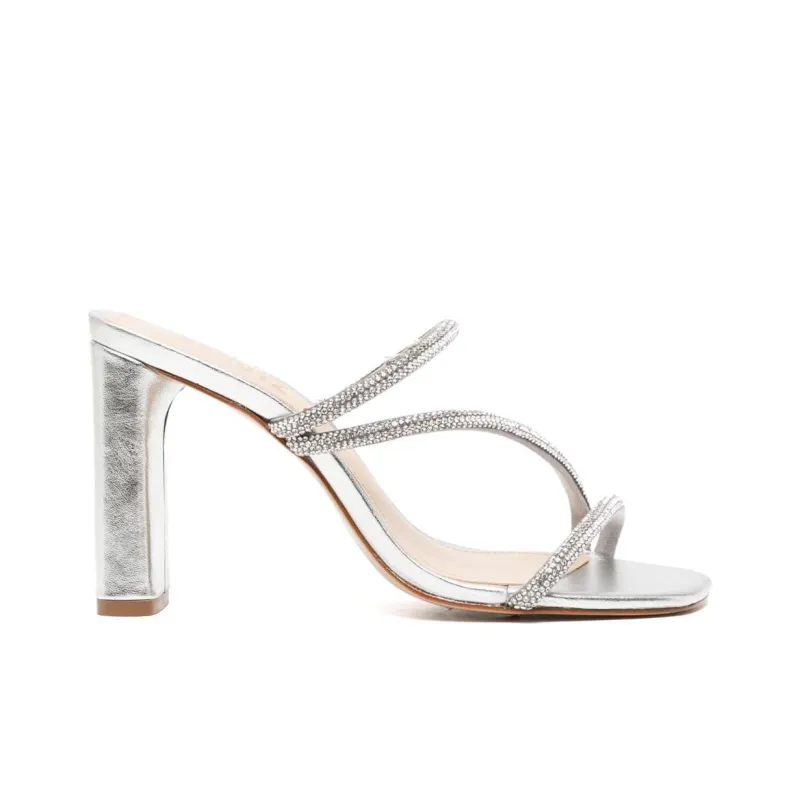 Schutz Slide Slippers Women's Silver-1