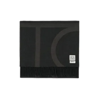 TOTEME Monogram Jacquard Fringed Edge Scarf