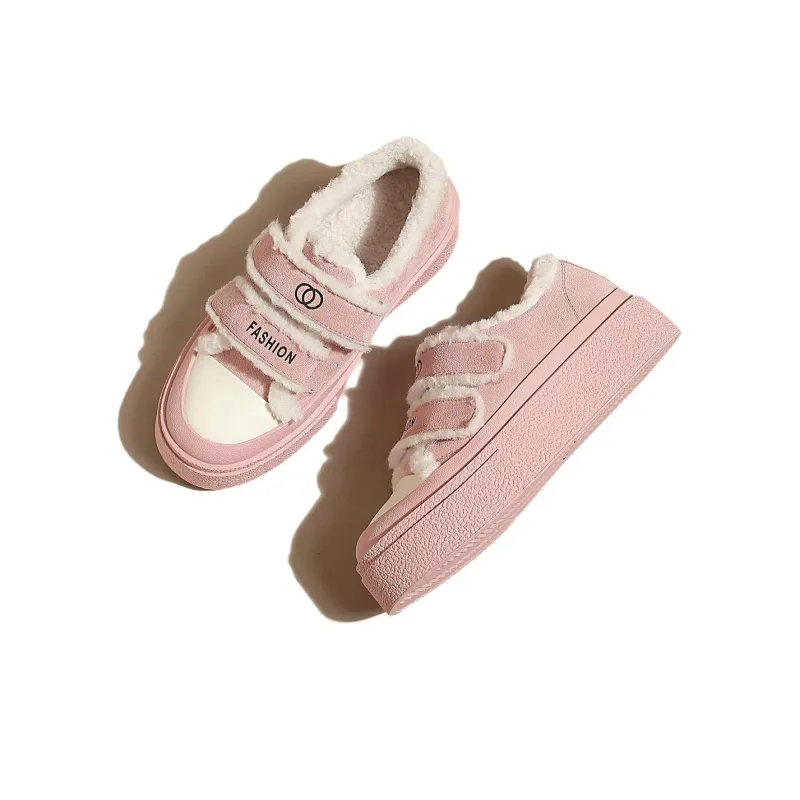 D:FUSE SCANDINAVIA Puffy Shoes Lightweight Wear-Resistant And Warm Low-Top Skateboard Shoes 4cm Women's-8