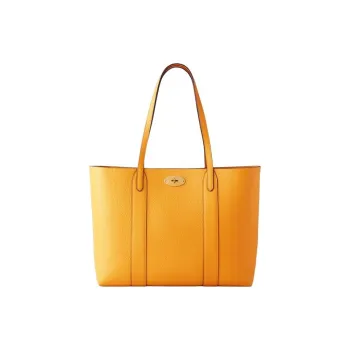 Mulberry Grained Cow Leather Tote Bag Shopping Bag Shoulder Bag Handbag Women's Yellow