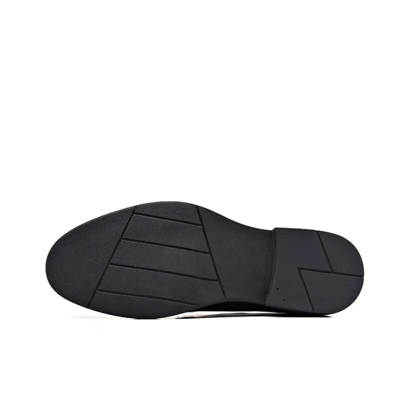 GZZ Dress Shoes Men Low Top Black-4
