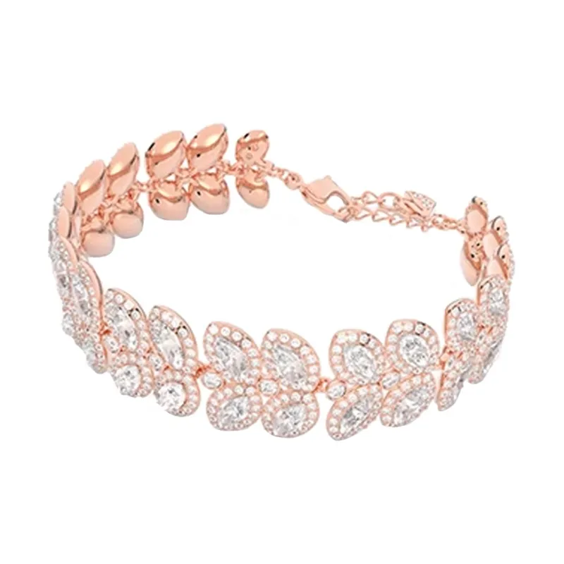 Swarovski Alloy Silver-Plated Gold-Plated Bracelets Women's Rose Gold-1