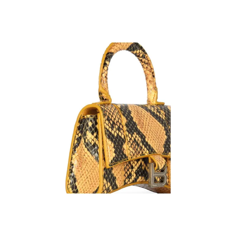 Balenciaga Hourglass Calfskin Hourglass Bag Shoulder Bag Crossbody Bag Handbag Mini Women's Yellow-4