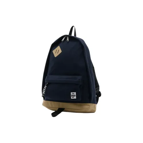 CHUMS Backpacks Navy Blue With Light Brown Accents