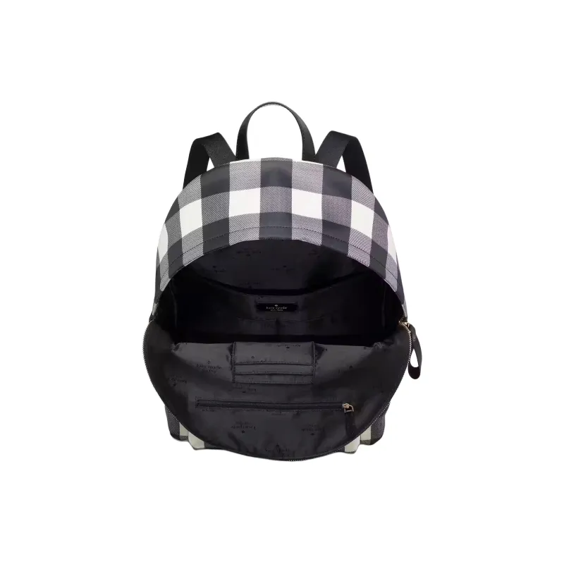 Kate Spade Chelsea Recycled Polyester Backpack Large Size Unisex Black & White-3