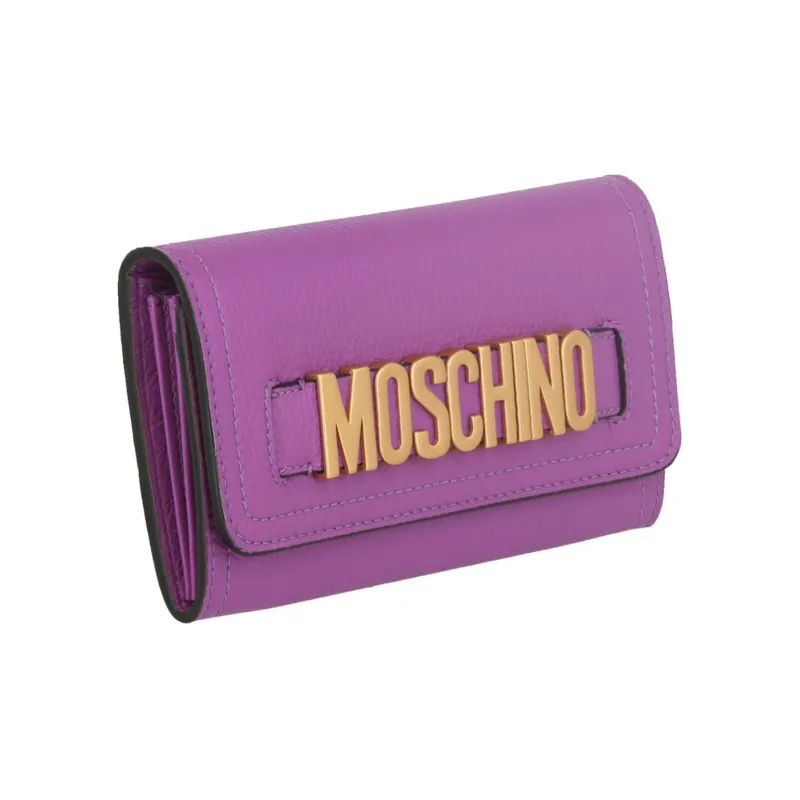 MOSCHINO Leather Wallet Women's Violet-1