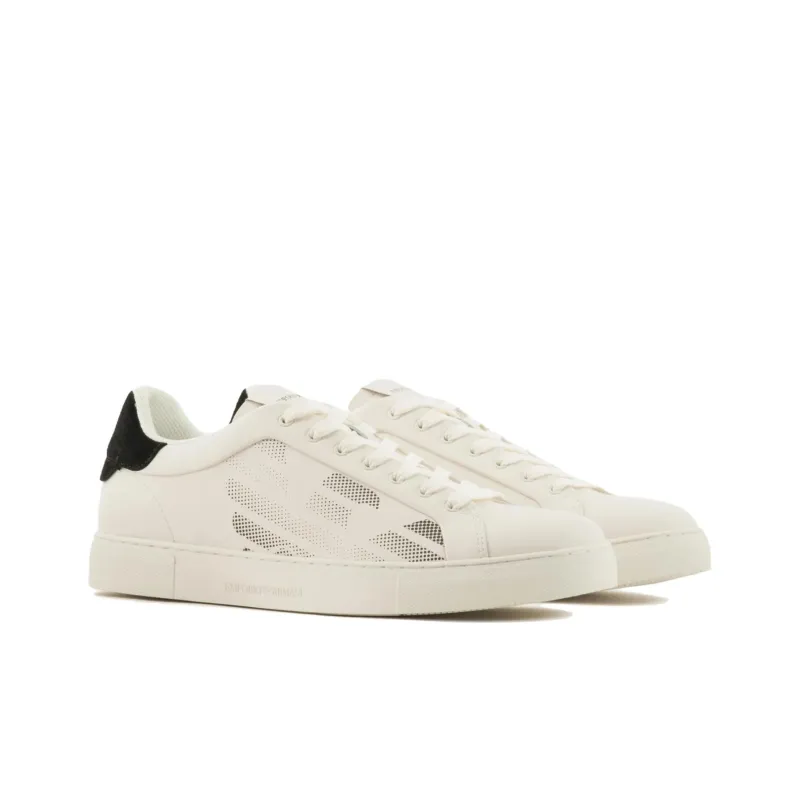 EMPORIO ARMANI Logo-engraved Leather Trainers-2