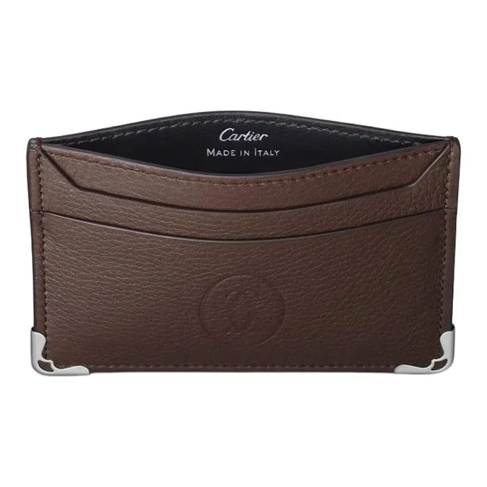 CARTIER Must De Cartier Calfskin Card Holder Women's Chocolate-2
