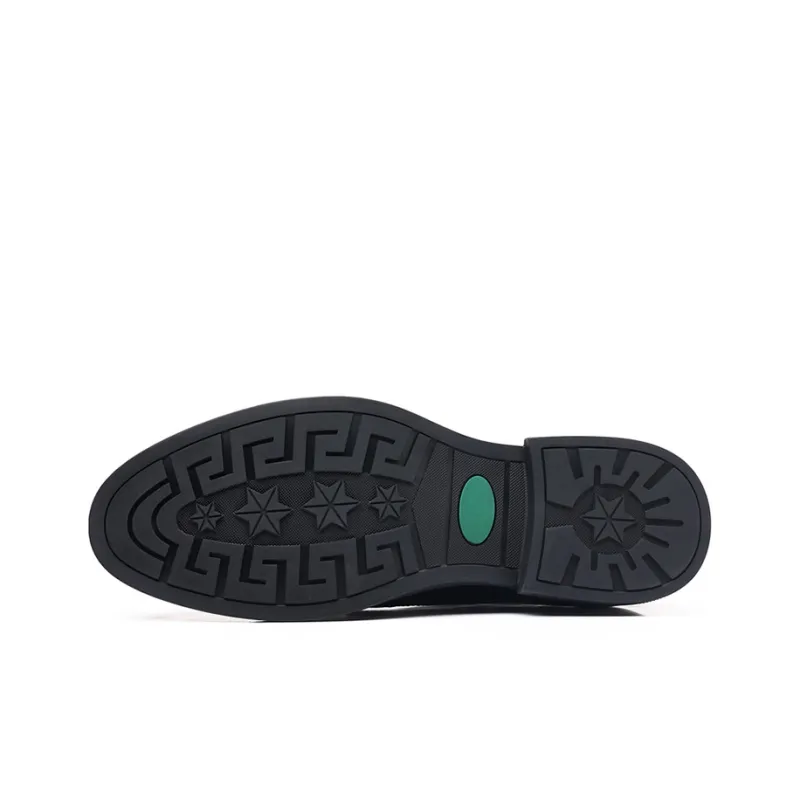 GZZ Dress Shoes Men Low Top Black-4