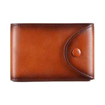 Gorora Cow Leather Card Holder Regular Men's Yellow Brown/Coffee/Blue Gray/Classic Black